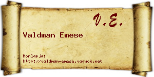 Valdman Emese névjegykártya